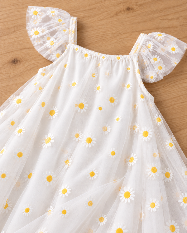 Producto - Vestido Isa Tul con margaritas blanco - 1