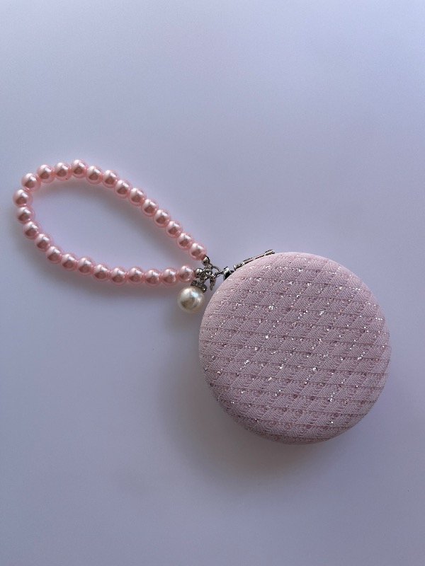 Producto - Espejo Rosa Llavero Perlas