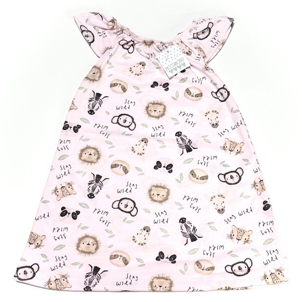Producto - Vestido frunce rosa animales