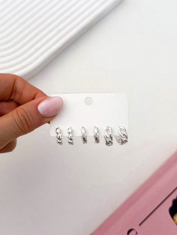 Producto - Argollas acero blanco (por par)