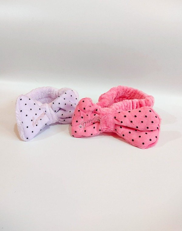 Producto - Vincha peluche Con Moño y pintitas