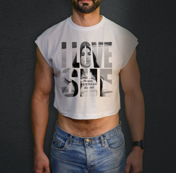 Remera crop Lali I love she nmi — imagen 2