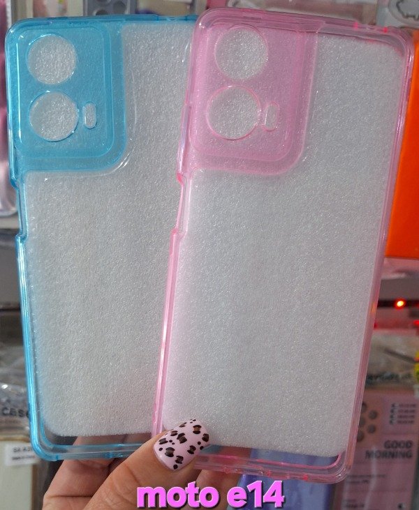 Producto - Fundas trasparente borde color. Moro e14