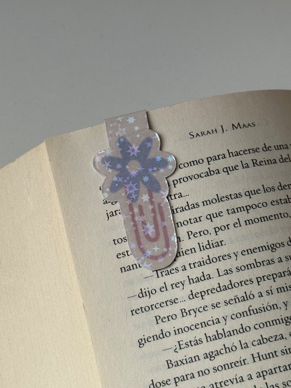 Producto - Señalador magnético holográfico flower blanca
