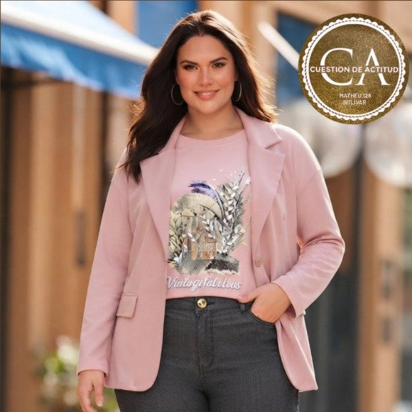Producto - Conjunto de Blazer Bengalina y Pañuelo grande