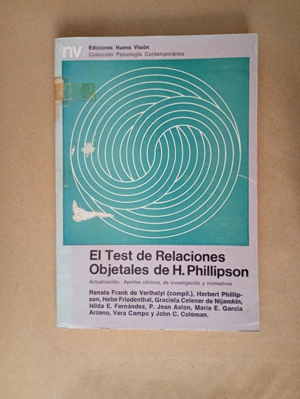Producto - El test de relaciones objetales - Frank de Verthelyi - Nueva Visión 1976