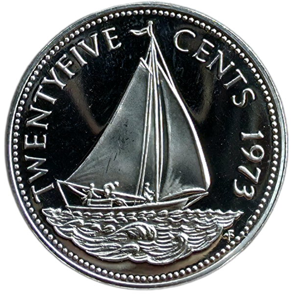 Producto - Bahamas 25 Cents 1973 Velero (35.000) Km#20 Unc PROOF