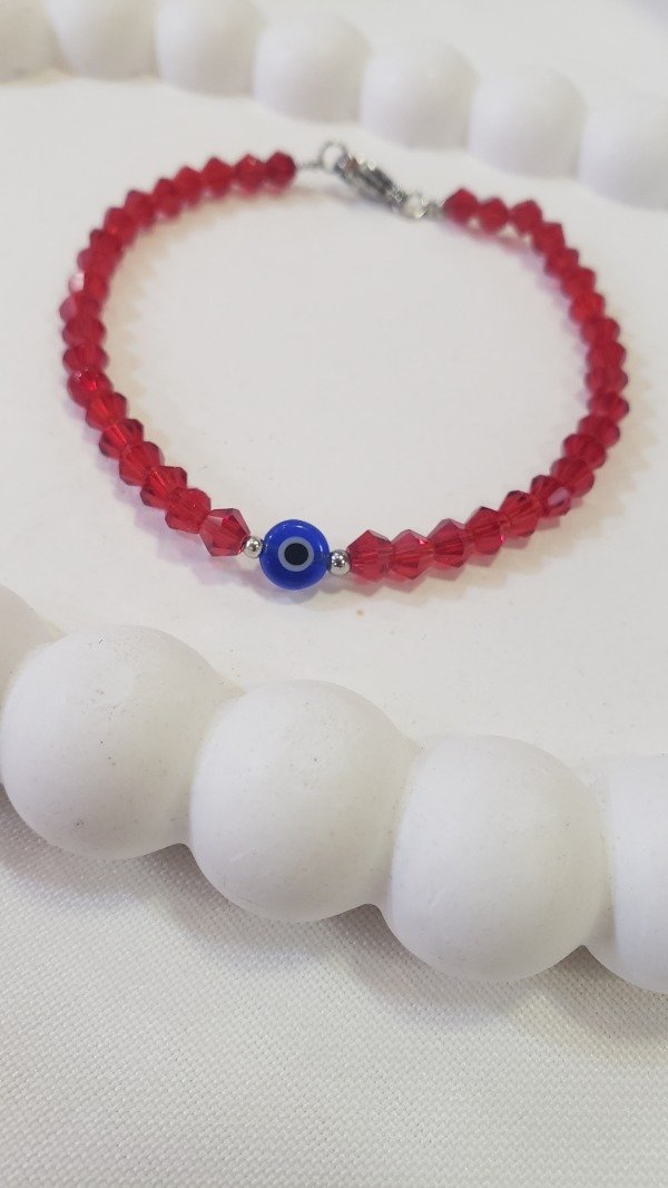 Producto - Pulseras ojo turco rojas cristales