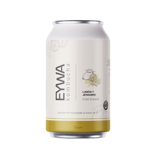 Producto - Lata KOMBUCHA LIMÓN y JENGIBRE Sin Tacc x 354cc EYWA