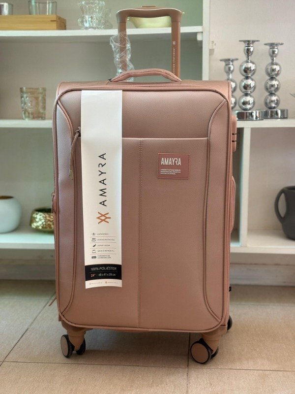 Producto - Valija Amayra (mediana) rosa 24"