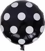 Producto - GLOBO REDONDO NEGRO LUNARES BLANCO 45CM
