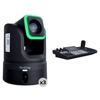 Producto - BirdDog KBD PTZ Controller Kit with 3 x XL Ultra PTZ Cameras (Black)