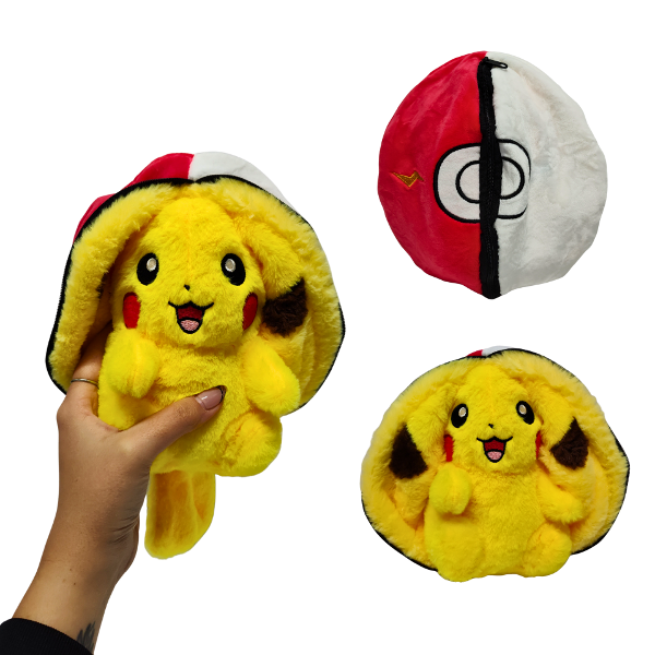 Producto - Peluche PIKACHU POKEBOLA con cierre (25cm)