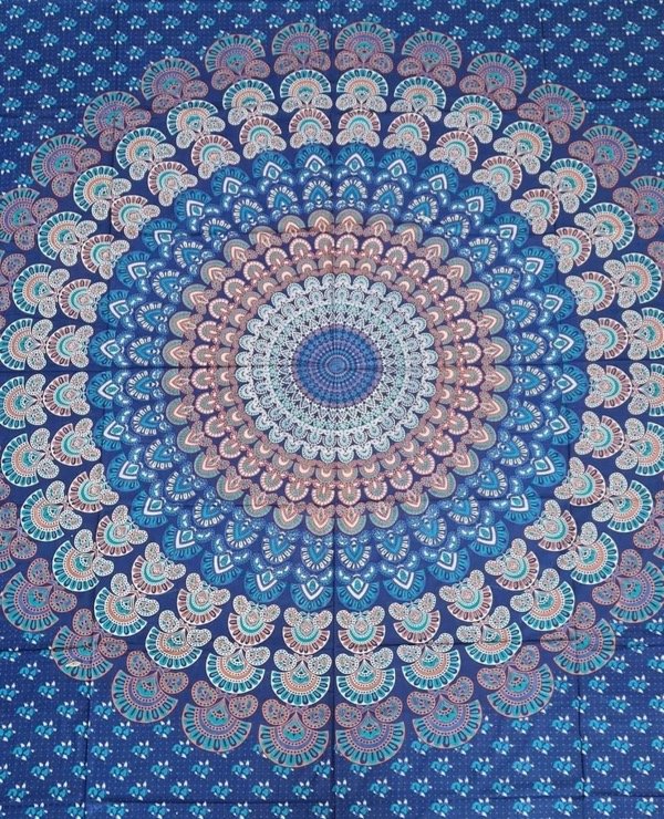 Producto - Manta mandala azul rectangular