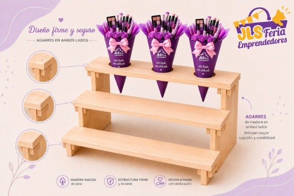 Producto - Base exhibidora desmontable para ramos  3 espacios - 1