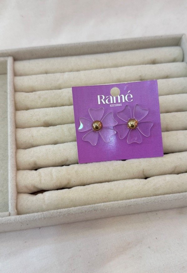 Producto - Aros flor transparentes