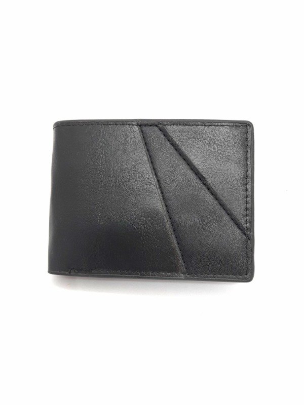 Producto - Billetera cuero negra con franja negra