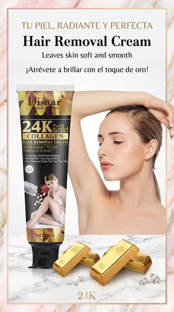 Producto - Crema depilatoria 24 K GOLD 100 grs