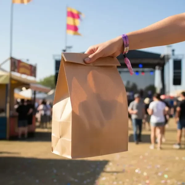 Producto - Bolsa Papel Kraft Madera Delivery Sobre 26x12x8 X100u
