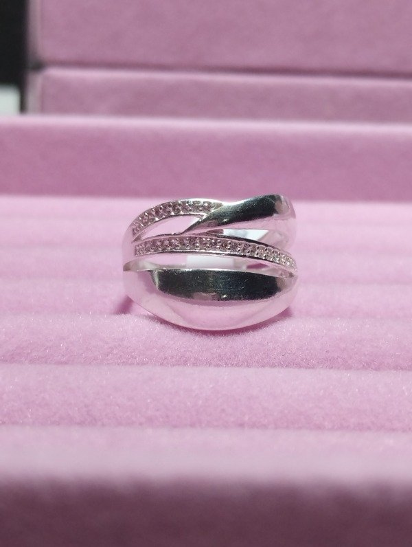 Producto - Anillo de plata lineas cruzadas