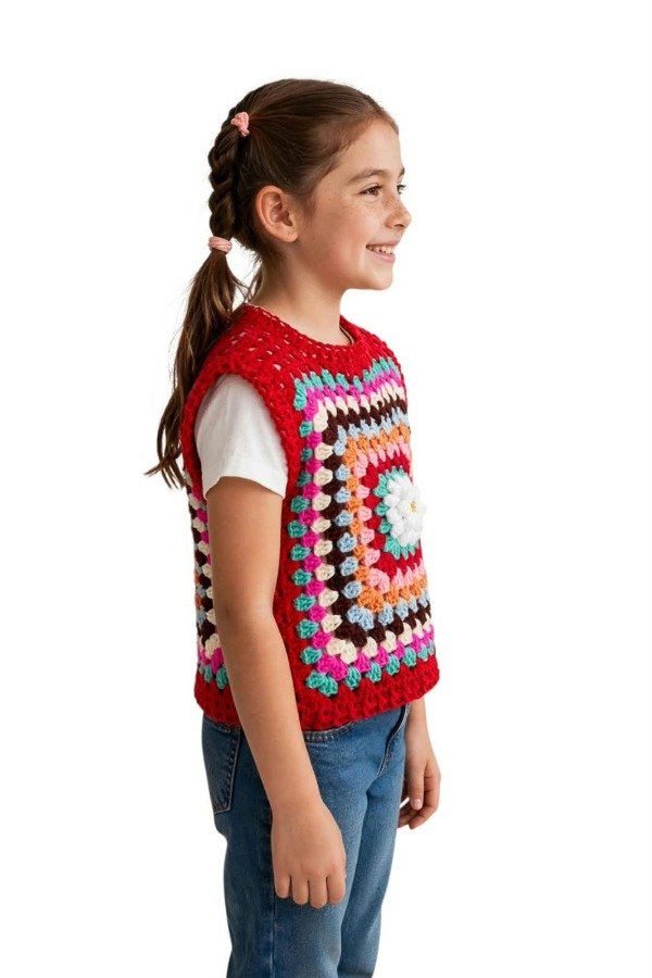 Producto - Chaleco artesanal Cherry - linea infancias - - 2