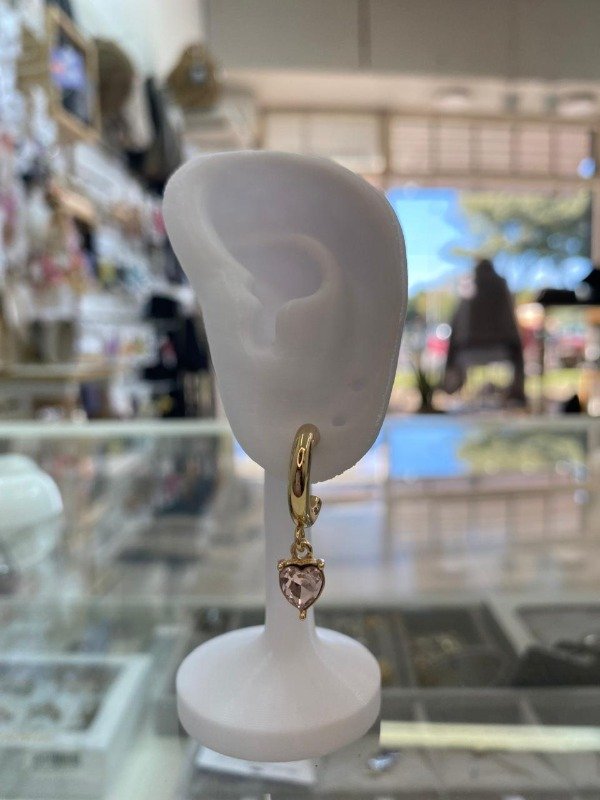 Producto - Aros Solitario Colgante Corazón - 3