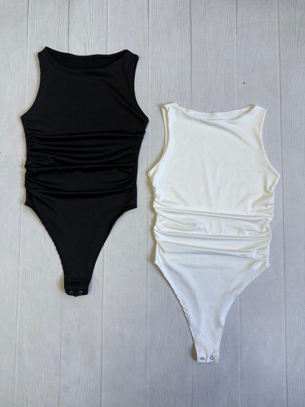 Producto - [6804] Body halter fruncido laterales microfibra