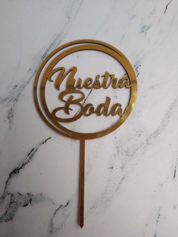 Producto - Topper nuestra boda dorado