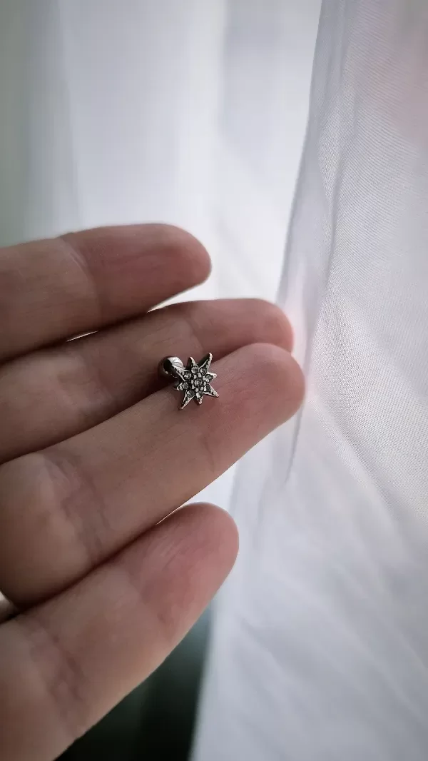 Producto - Piercing helix destello con strass blanco