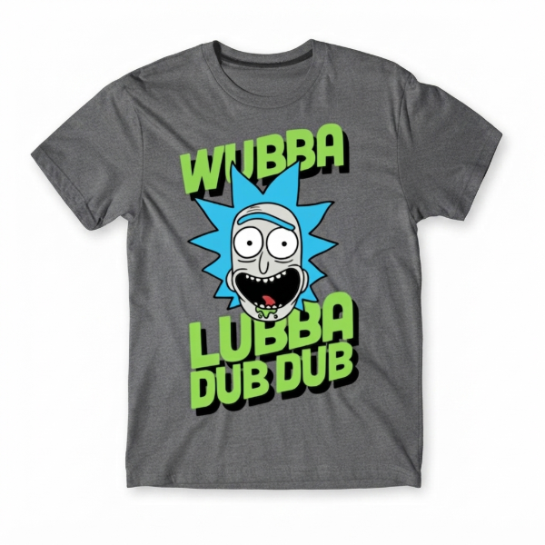 Remera manga corta Wubba Dub Dub Rick y Morty