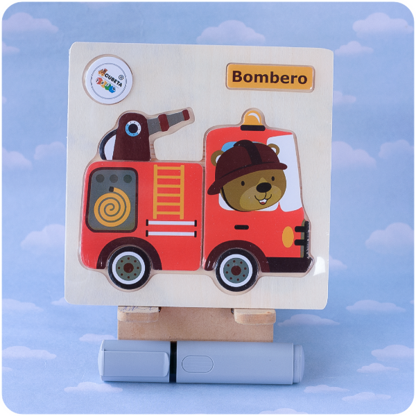 Producto - Rompecabeza Encastrable de Madera - Bombero