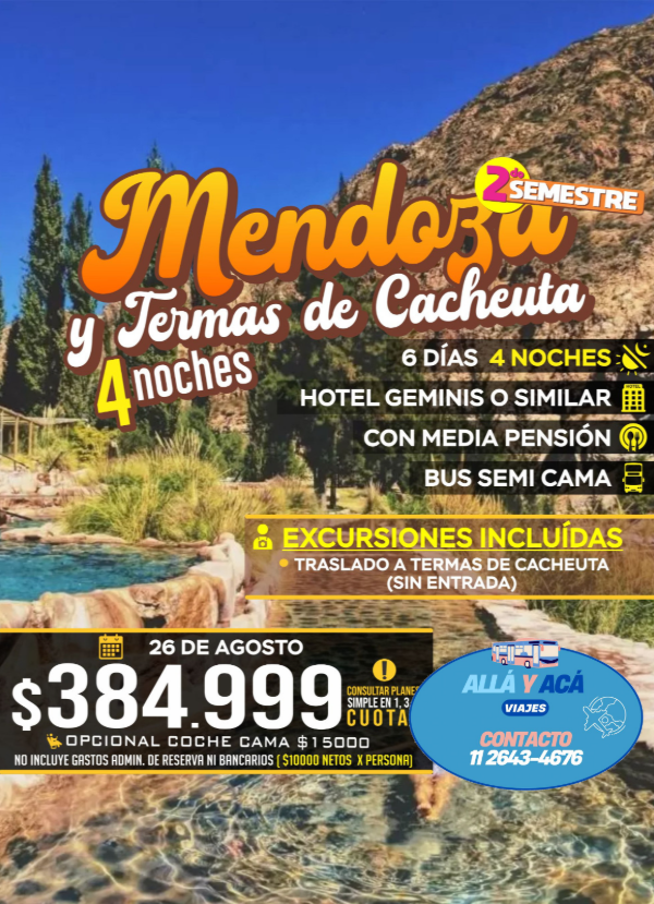Producto - Mendoza y Termas de Cacheuta