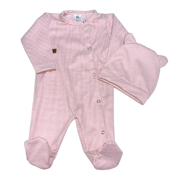 Producto - Enterito cuadrille rosa c/ gorro