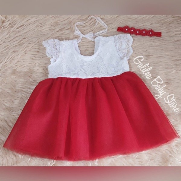 Producto - VESTIDO MARY MANGAS CORTAS BLANCO Y ROJO