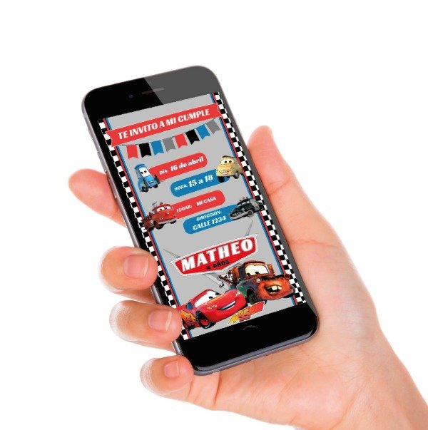 Producto - Invitación digital CARS / OPCIÓN 1 . EDITABLE EN CANVA