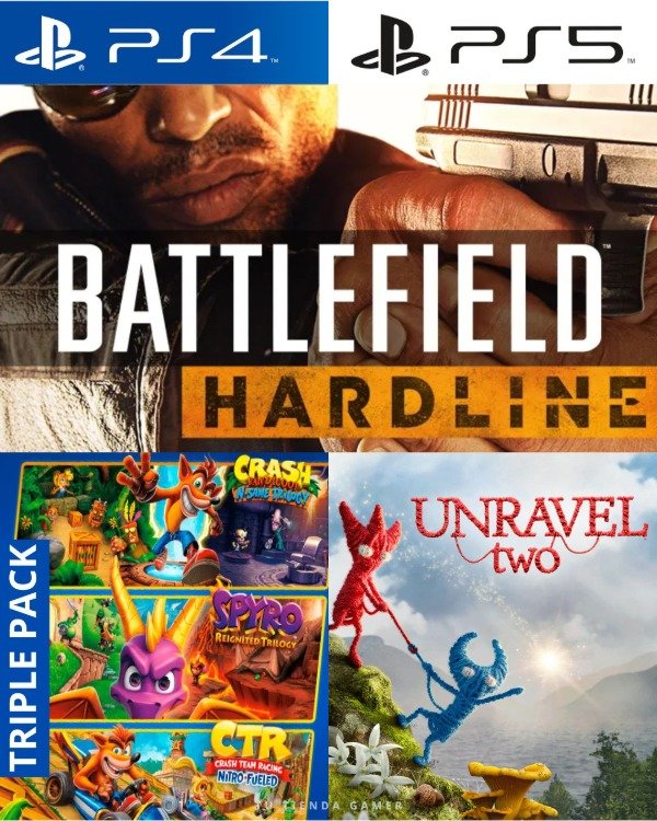 Producto - PS4/PS5 - 7 Juegos - Crash, Spyro, Unravel, Battlefield