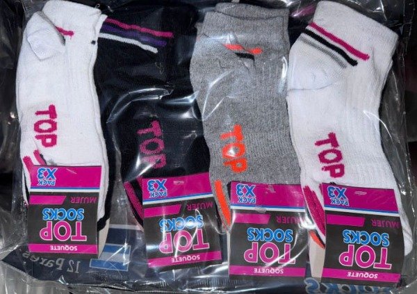Producto - SOQUETES TOP RAYAS DE MUJER PACK X 12