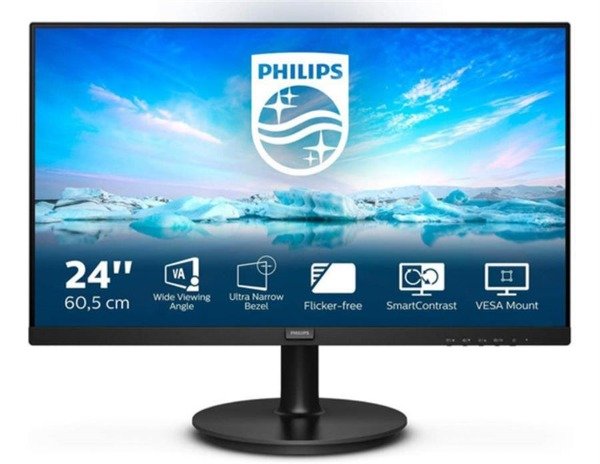 Producto - MONITOR PHILIPS 24" FULL HD PANEL VA LED HDMI VGA AUDIO AURICULAR SMARTCONTRAST