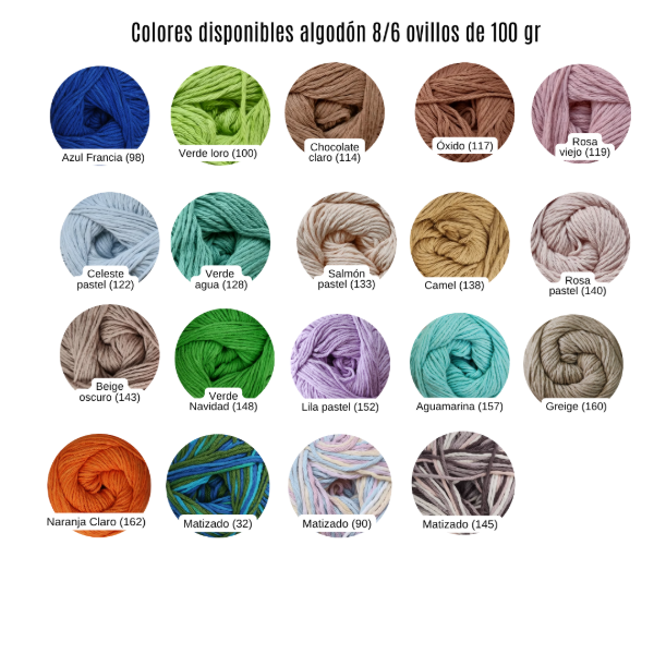 Producto - Hilo de algodón 8/6 ovillos lisos de 100 gr - 2