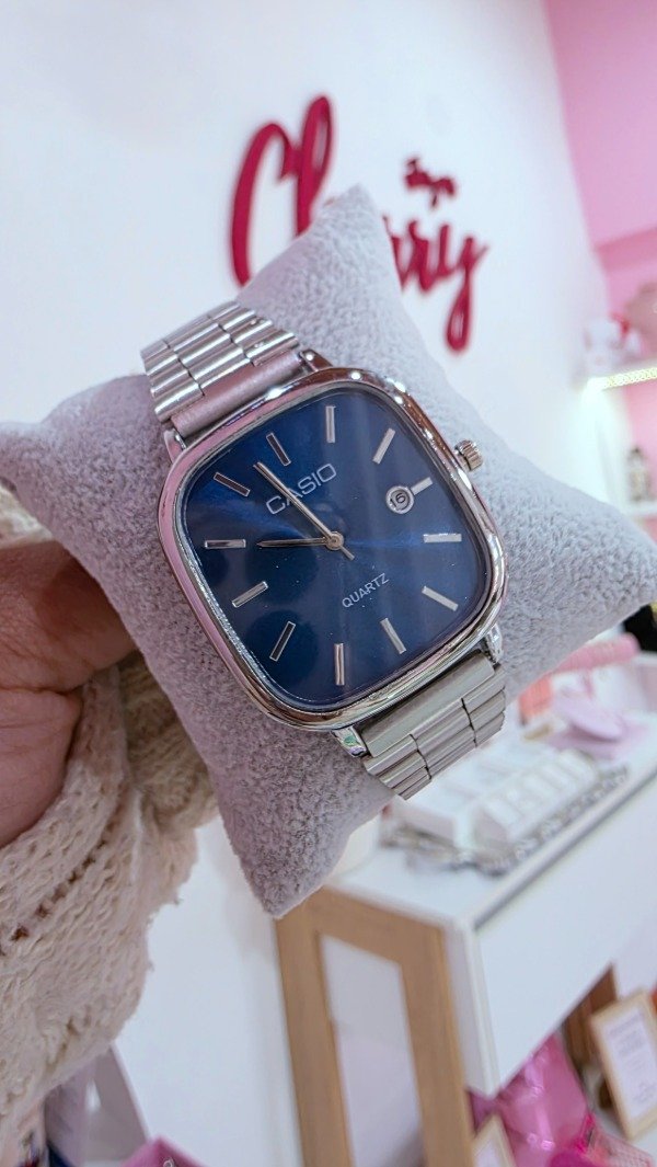 Producto - Reloj casio plateado dial azul - 0