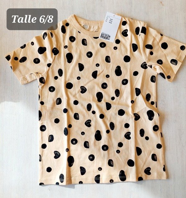 Remera manga corta HyM talla 6/8 beige