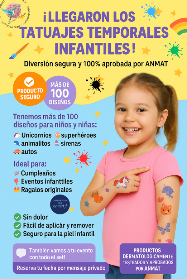 Producto - Servicio de Tatuaje Infantil Temporal