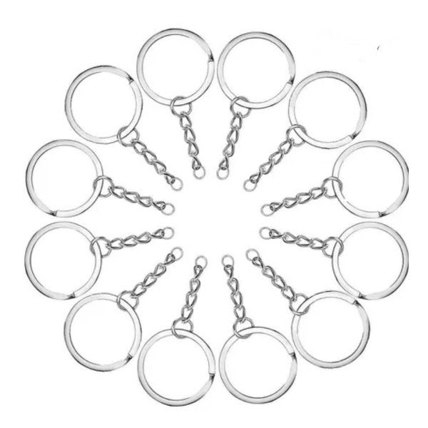 Producto - 10 Argollas Aros  para Llavero de 25mm con Cadena