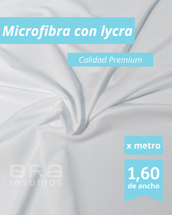 Producto - Microfibra con Lycra Premium 1,60 m de Ancho - Blanco (x Metro)