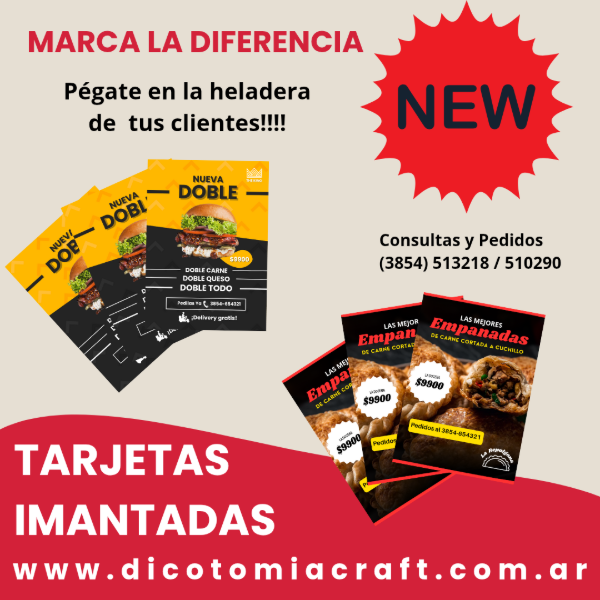 Producto - TARJETAS IMANTADAS x 50 unid.