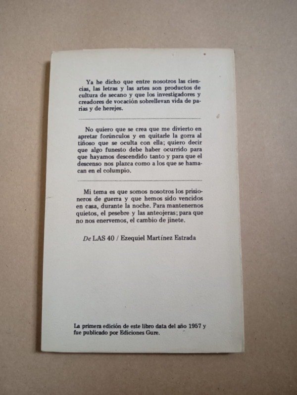 Producto - Las 40 - Ezequiel Martínez Estrada - Torres Agüero 1983 - 1