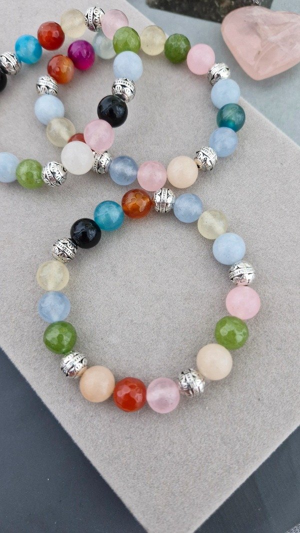 Producto - PULSERA  PAMELA AGATAS MULTICOLOR