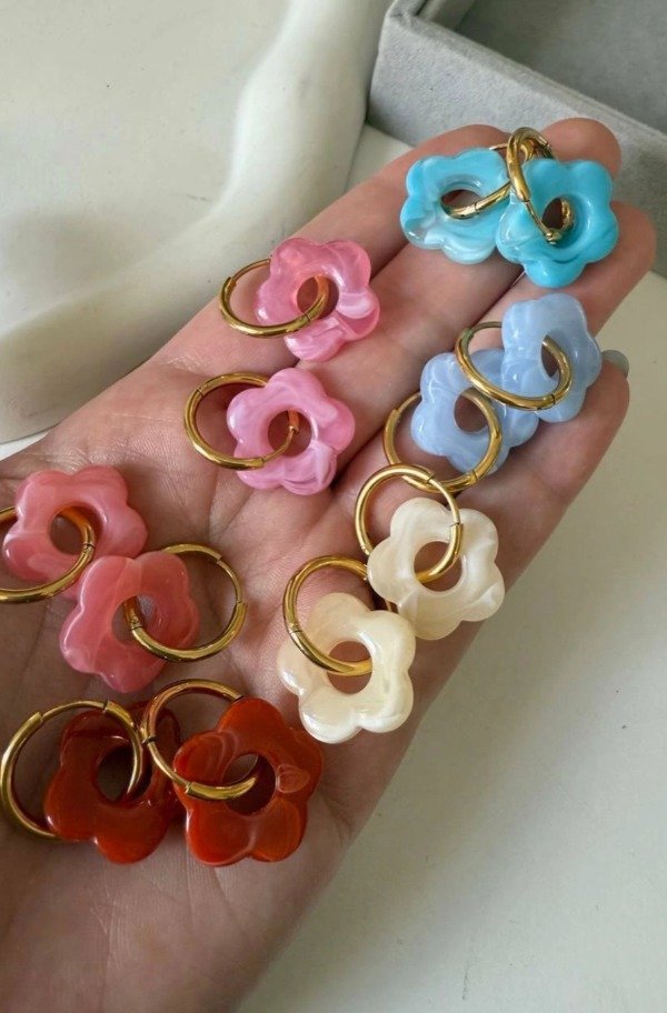 Producto - Argollas Flor Rosa Gold
