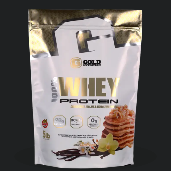 Producto - 100 porciento Whey Protein 5lb Gold Nutricion