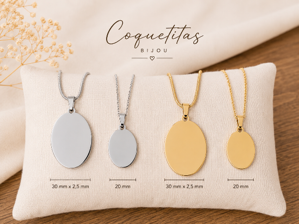 Producto - Oval Macizo Acero y Gold